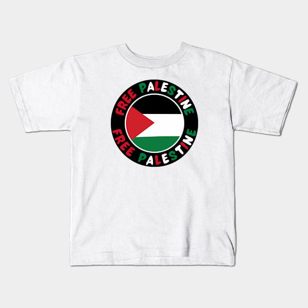 FREE PALESTINE Kids T-Shirt by Haministic Harmony